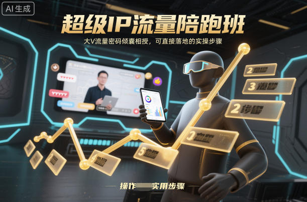 超级IP流量陪跑班，大V流量密码倾囊相授，可直接落地的实操步骤-赚钱驿站