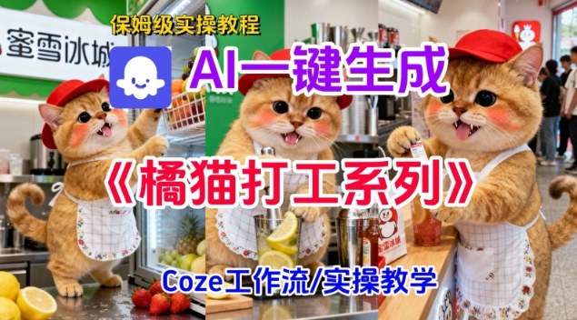 Coze扣子工作流一键生成胖橘猫打工短视频，保姆级实操搭建教学-赚钱驿站