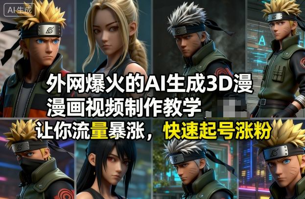 外网爆火的AI生成3D漫画视频制作教学，让你流量暴涨，快速起号涨粉！-赚钱驿站