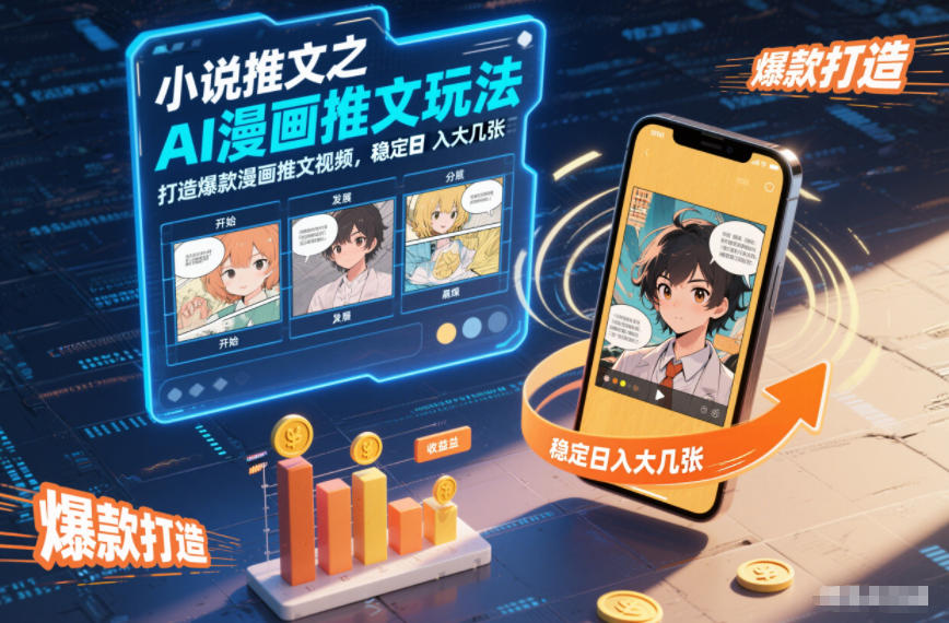 小说推文之AI漫画推文玩法，打造爆款漫画推文视频，稳定日入大几张-赚钱驿站