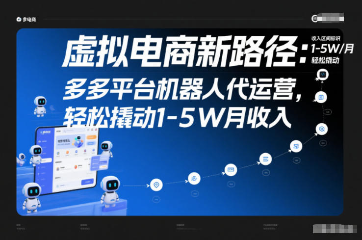 虚拟电商新路径：多多平台机器人代运营，轻松撬动1-5W月收入【揭秘】-赚钱驿站