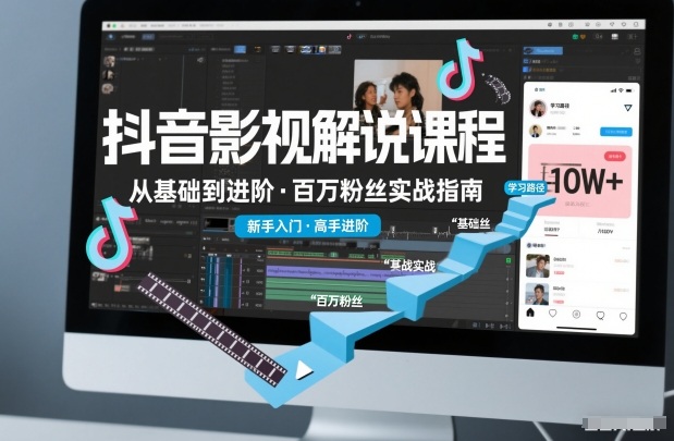 抖音百万粉丝影视解说课程，基础到进阶课，适合新手和进阶学习-赚钱驿站