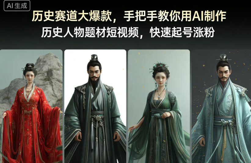 历史赛道大爆款，手把手教你用AI制作历史人物题材短视频，快速起号涨粉-赚钱驿站