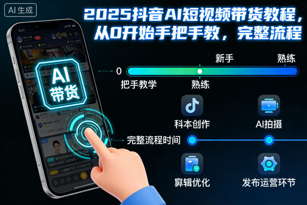2025抖音AI短视频带货教程，从0开始手把手教，完整流程-赚钱驿站