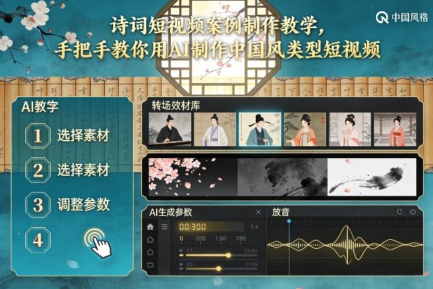 古诗词短视频案例制作教学，手把手教你用AI制作中国风类型短视频-赚钱驿站