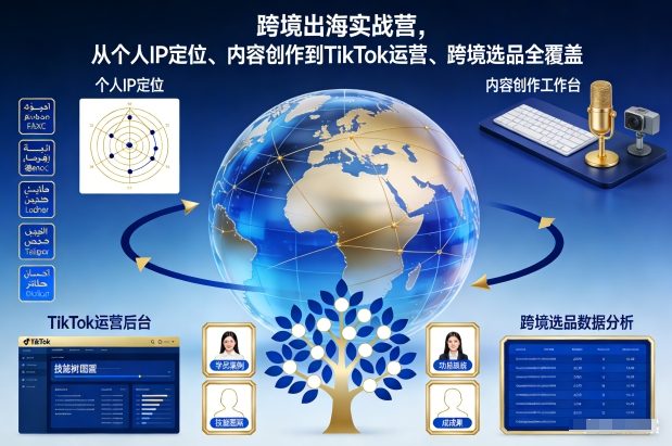 跨境出海实战营，从个人IP定位、内容创作到TikTok运营、跨境选品全覆盖-赚钱驿站