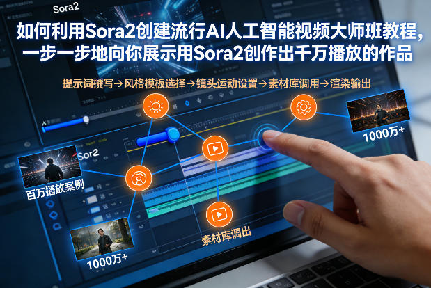 如何利用Sora2创建流行AI人工智能视频大师班,一步一步地向你展示用Sora2创作出千万播放的作品