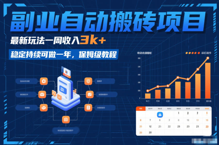 副业自动搬砖项目，最新玩法一周收入3k+，稳定持续可做一年，保姆级教程【揭秘】-赚钱驿站