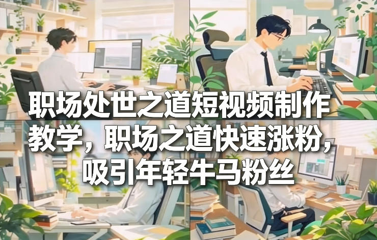 职场处世之道短视频制作教学，职场之道快速涨粉，吸引年轻牛马粉丝-赚钱驿站