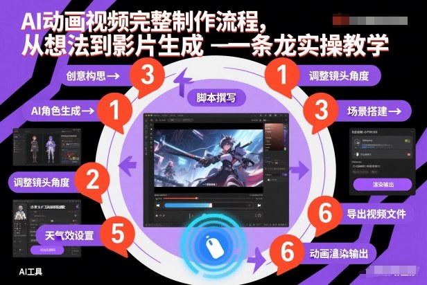 AI动画视频完整制作流程，从想法到影片生成一条龙实操教学-赚钱驿站