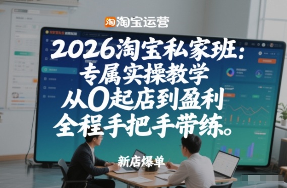 2026淘宝私家班：专属实操教学，从0起店到盈利，全程手把手带练-赚钱驿站