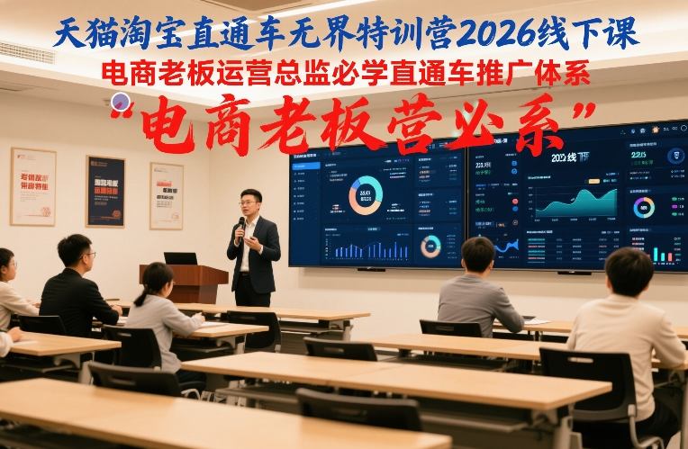 天猫淘宝直通车无界特训营2026线下课，电商老板运营总监必学直通车推广体系-赚钱驿站
