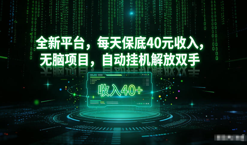 最新看广平台，每天保底30-4米，无脑项目，自动挂G解放双手【揭秘】-赚钱驿站