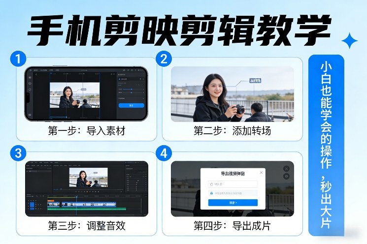手机剪映剪辑教学，小白也能学会的操作，秒出大片-赚钱驿站