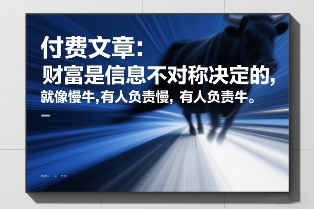 付费文章：财富是信息不对称决定的，就像慢牛，有人负责慢，有人负责牛-赚钱驿站