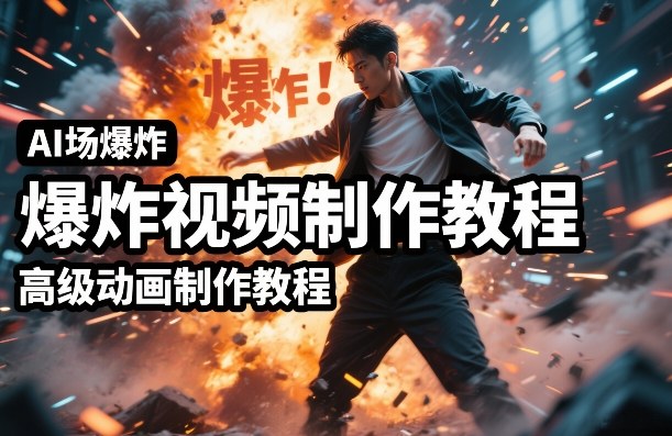 AI场景爆炸视频制作教程，利用人物实拍视频制作出高级的动画特效-赚钱驿站