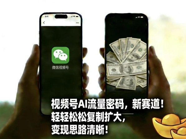 视频号AI流量密码新赛道，轻轻松松复制扩大，变现思路清晰-赚钱驿站