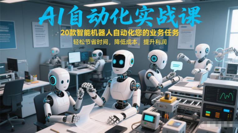 AI自动化实战课：20款智能机器人自动化您的业务任务，轻松节省时间，降低成本，提升利润-赚钱驿站
