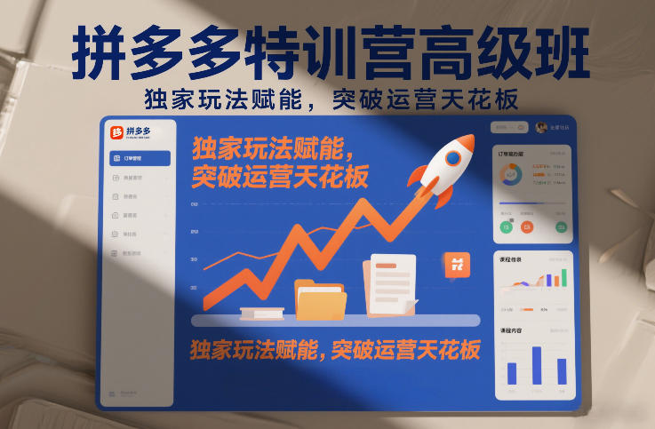 拼多多特训营高阶班，独家玩法赋能，突破运营天花板（更新26年3月13日）-赚钱驿站