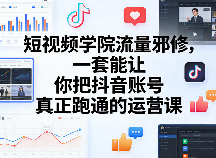 短视频学院流量邪修，一套能让你把抖音账号真正跑通的运营课-赚钱驿站