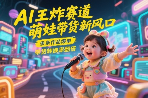 AI王炸赛道，萌娃带货新风口，条条作品爆单，带货转换率翻倍，核心逻辑拆解-赚钱驿站