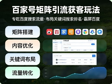 百家号矩阵引流获客玩法，专吃百度搜索流量，布局关键词搜索排名，霸屏百度-赚钱驿站