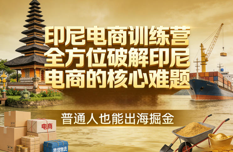 印尼电商训练营，全方位破解印尼电商的核心难题，普通人也能出海掘金-赚钱驿站