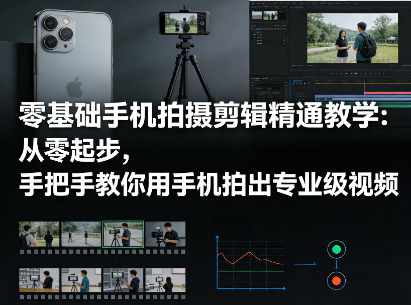 零基础手机拍摄剪辑精通教学：从零起步，手把手教你用手机拍出专业级视频-赚钱驿站