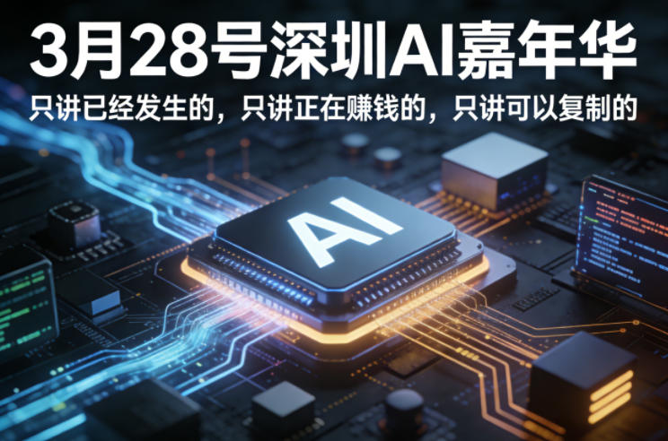 3月28号深圳AI嘉年华，只讲已经发生的，只讲正在賺钱的，只讲可以复制的-赚钱驿站