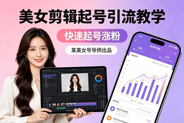 某美女号导师出品：美女剪辑起号引流教学，快速起号涨粉-赚钱驿站