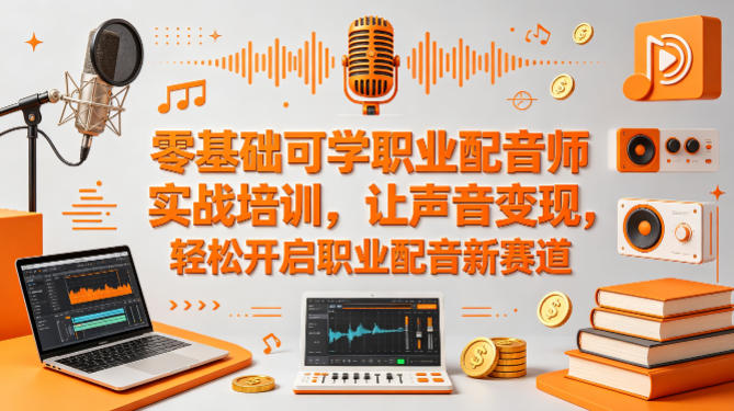 零基础可学职业配音师实战培训，让声音变现，轻松开启职业配音新赛道-赚钱驿站