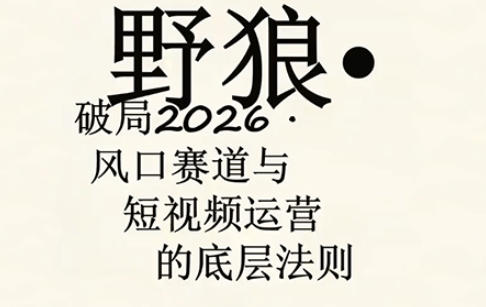 野狼团队·多平台实操运营课，覆盖AI口播、服装、好物、漫剪等热门玩法（更新4月）-赚钱驿站