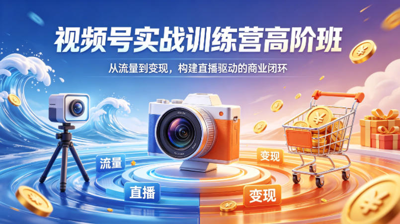 视频号实战训练营高阶班，从流量到变现，构建直播驱动的商业闭环（26年4月）-赚钱驿站