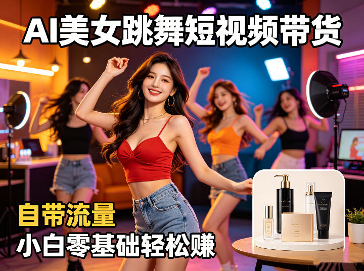 AI美女跳舞短视频带货：自带流量，小白零基础轻松賺，详细拆解-赚钱驿站