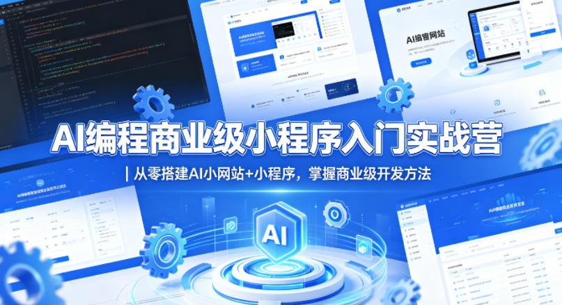 AI编程商业级小程序入门实战营｜从零搭建AI小网站+小程序，掌握商业级开发方法-赚钱驿站