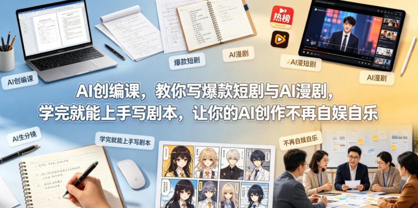 AI创编课，教你写爆款短剧与AI漫剧，学完就能上手写剧本，让你的AI创作不再自娱自乐-赚钱驿站