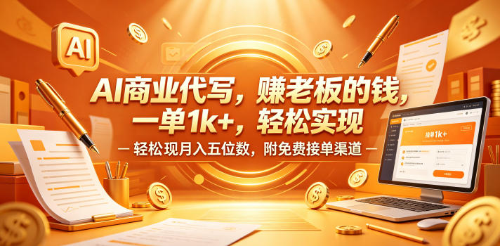 AI商业代写，賺老板的钱，一单1k+，轻松实现月入五位数，附免费接单渠道【揭秘】-赚钱驿站
