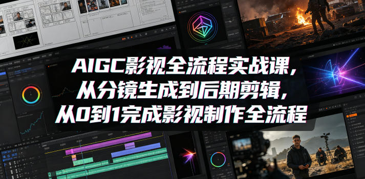 AIGC影视全流程实战课，从分镜生成到后期剪辑，从0到1完成影视制作全流程-赚钱驿站