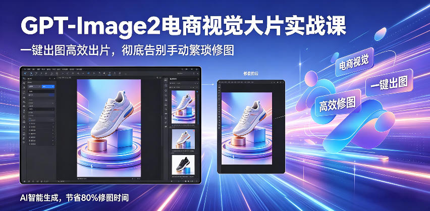 GPT-Image2电商视觉大片实战课，一键出图高效出片，彻底告别手动繁琐修图-赚钱驿站