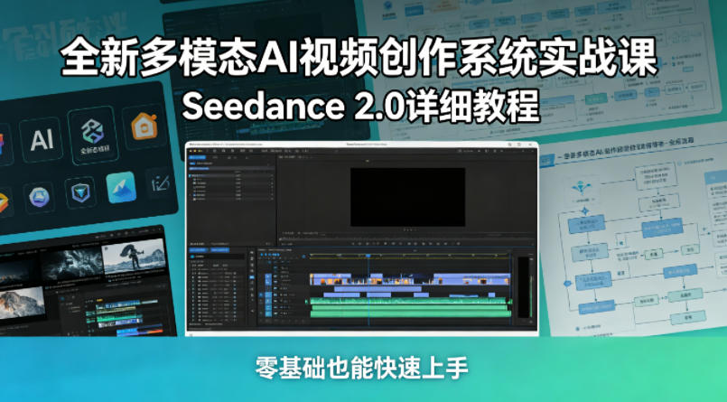 全新多模态AI视频创作系统实战课，Seedance 2.0详细教程，零基础也能快速上手-赚钱驿站