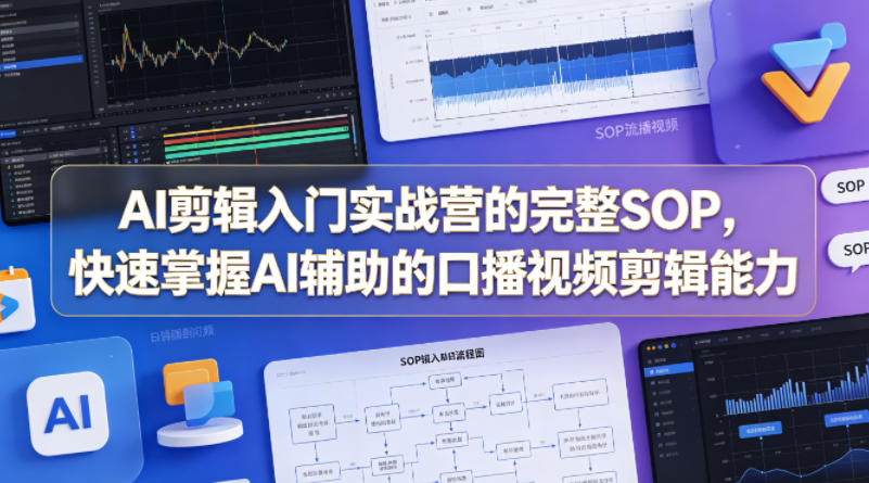 AI剪辑入门实战营的完整SOP，快速掌握AI辅助的口播视频剪辑能力-赚钱驿站