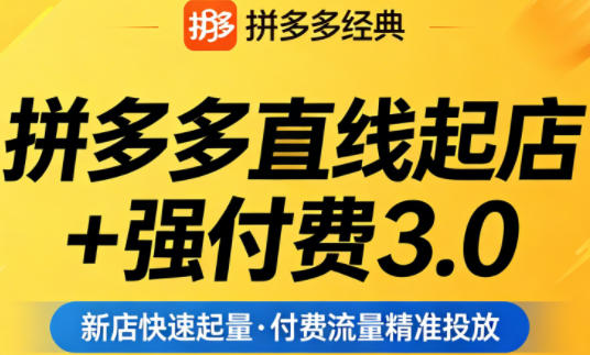 拼多多直线起店+强付费3.0，教你稳定起店、高效控投产、破解流量瓶颈（更新4月）-赚钱驿站
