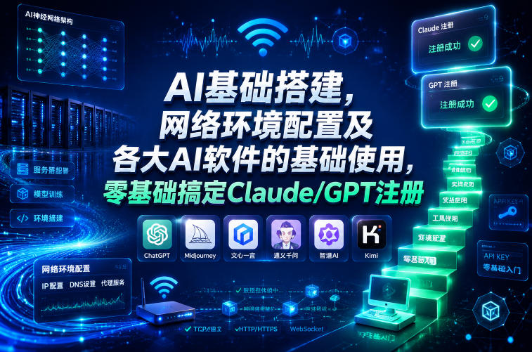 AI基础搭建，网络环境配置及各大AI软件的基础使用，零基础搞定Claude/GPT注册-赚钱驿站
