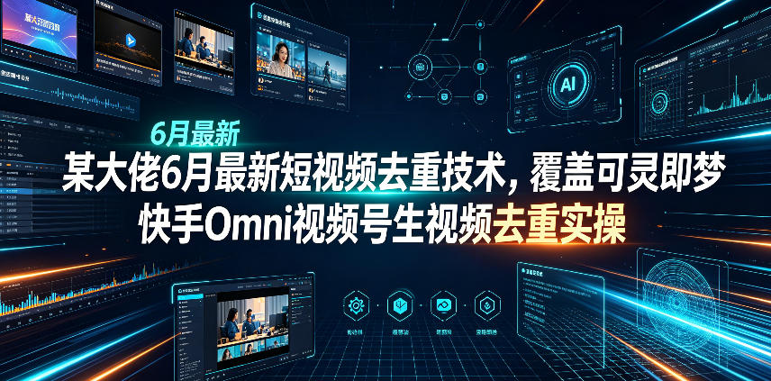 某大佬6月最新短视频去重技术，覆盖可灵即梦快手Omni视频号生视频去重实操-赚钱驿站