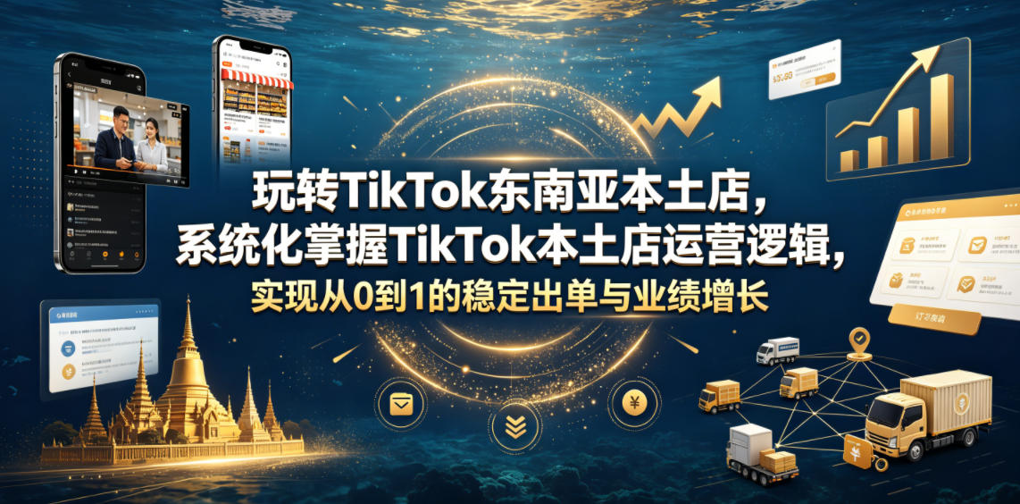 玩转TikTok东南亚本土店，系统化掌握TikTok本土店运营逻辑，实现从0到1的稳定出单与业绩增长-赚钱驿站
