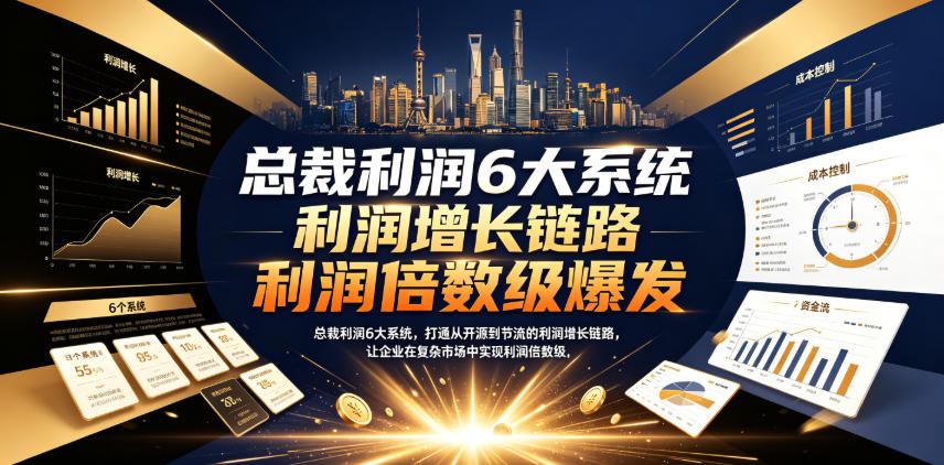 总裁利润6大系统，打通从开源到节流的利润增长链路，让企业在复杂市场中实现利润倍数级爆发-赚钱驿站