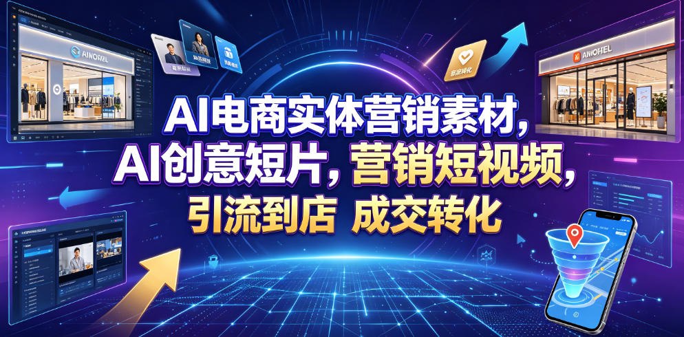 AI电商实体营销素材，AI创意短片，高效打造营销短视频，轻松引流到店，稳定提升门店客流与成交转化-赚钱驿站