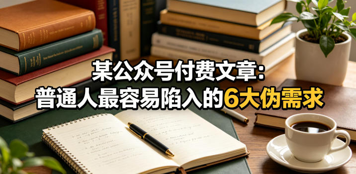 某公众号付费文章：普通人最容易陷入的6大伪需求-赚钱驿站
