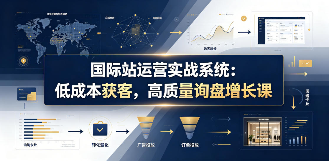 国际站运营实战系统：低成本获客，高质量询盘增长课（更新26年）-赚钱驿站