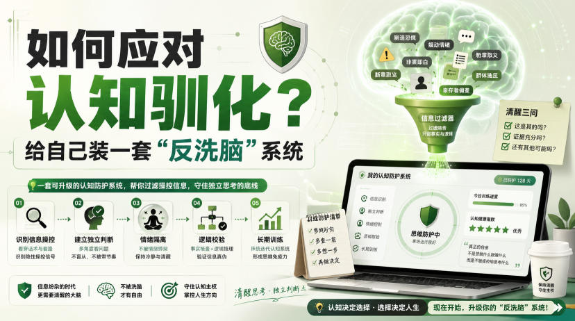 付费文章：如何应对认知驯化？给自己装一套“反洗脑”系统-赚钱驿站